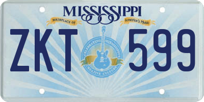 MS license plate ZKT599