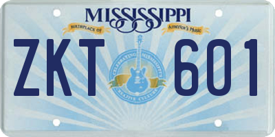MS license plate ZKT601