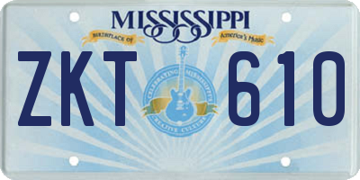 MS license plate ZKT610
