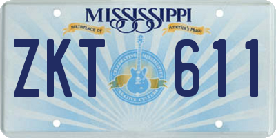 MS license plate ZKT611