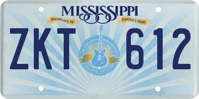 MS license plate ZKT612