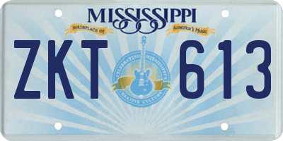 MS license plate ZKT613
