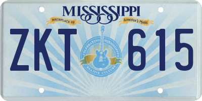 MS license plate ZKT615