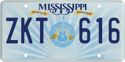 MS license plate ZKT616