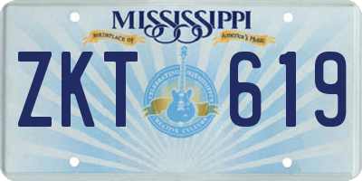 MS license plate ZKT619