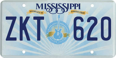 MS license plate ZKT620