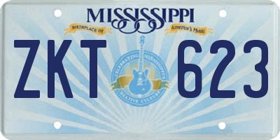MS license plate ZKT623