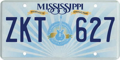 MS license plate ZKT627