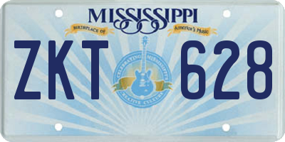 MS license plate ZKT628