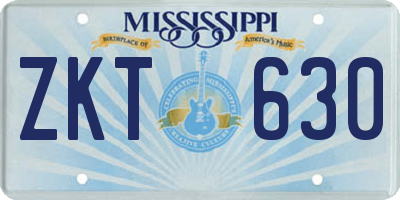 MS license plate ZKT630