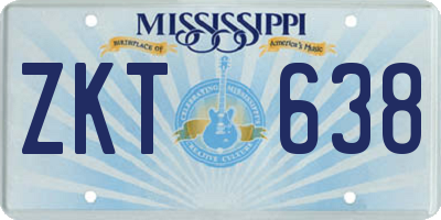 MS license plate ZKT638