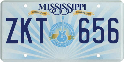 MS license plate ZKT656