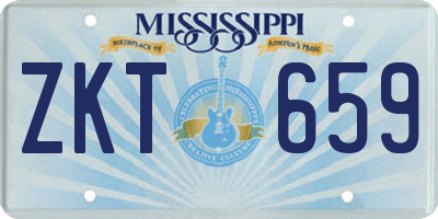 MS license plate ZKT659