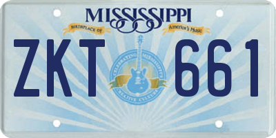 MS license plate ZKT661