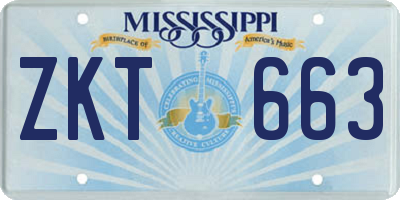 MS license plate ZKT663