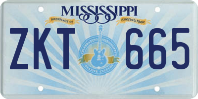 MS license plate ZKT665