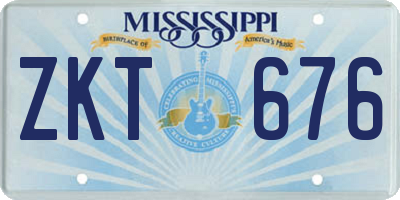 MS license plate ZKT676