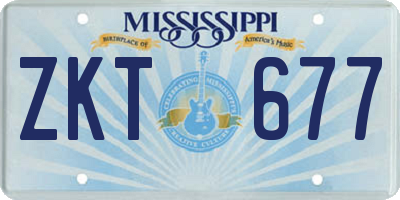 MS license plate ZKT677