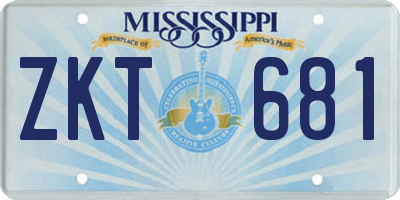 MS license plate ZKT681