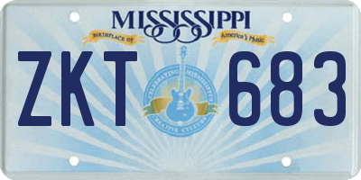 MS license plate ZKT683