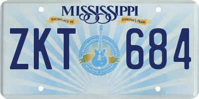 MS license plate ZKT684