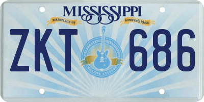 MS license plate ZKT686