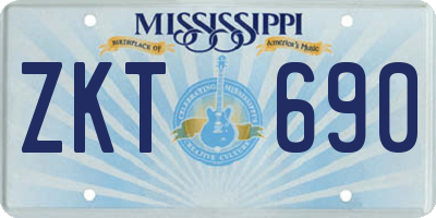 MS license plate ZKT690