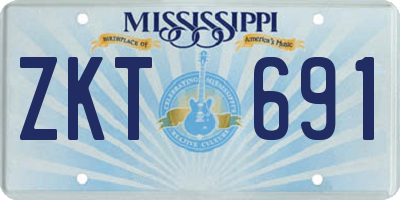 MS license plate ZKT691