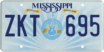 MS license plate ZKT695