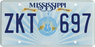 MS license plate ZKT697