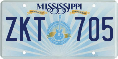 MS license plate ZKT705