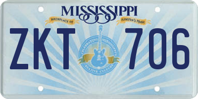 MS license plate ZKT706