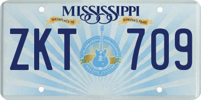 MS license plate ZKT709