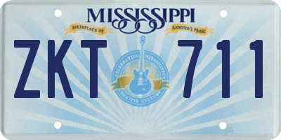 MS license plate ZKT711