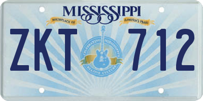 MS license plate ZKT712