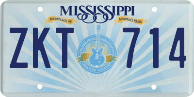 MS license plate ZKT714