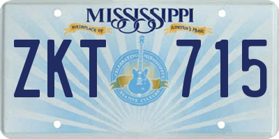 MS license plate ZKT715