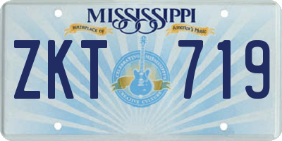 MS license plate ZKT719