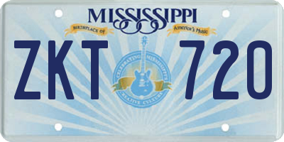 MS license plate ZKT720