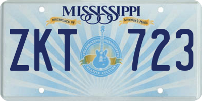 MS license plate ZKT723