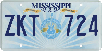 MS license plate ZKT724