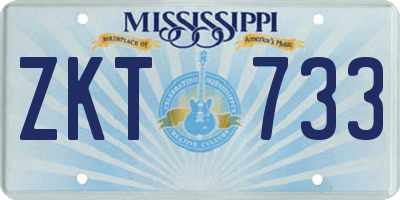 MS license plate ZKT733