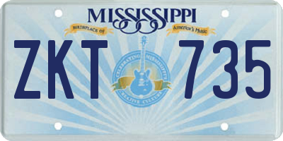 MS license plate ZKT735
