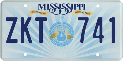 MS license plate ZKT741