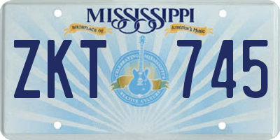 MS license plate ZKT745