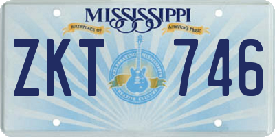 MS license plate ZKT746