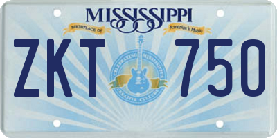 MS license plate ZKT750