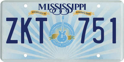 MS license plate ZKT751