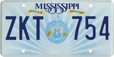 MS license plate ZKT754