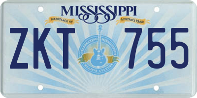 MS license plate ZKT755